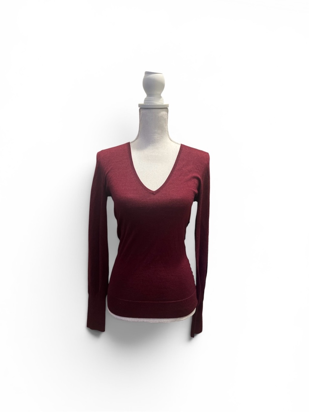 Derek Lam Deep Burgundy V-Neck Sweater